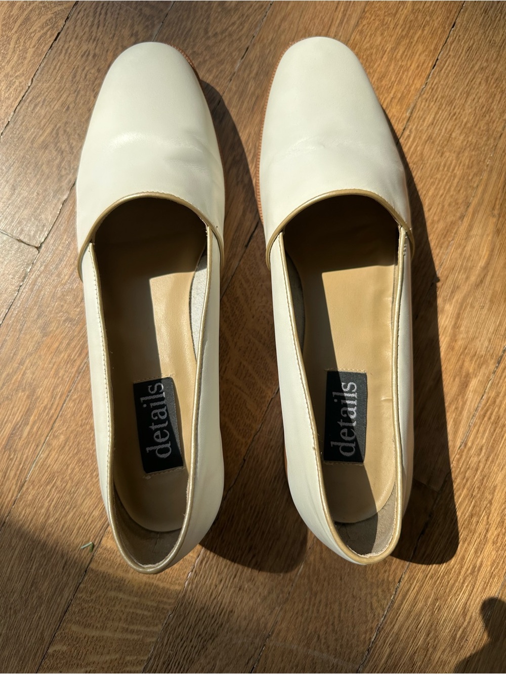 Details White Leather Minimalist Slip-On Loafers Size 10B Made in Brazil